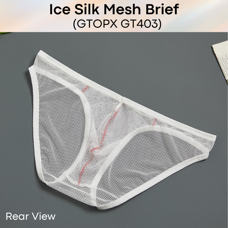 Men's Brief : Nylon Ice Silk Mesh Brief with Contour Lines (GTOPX GT403)