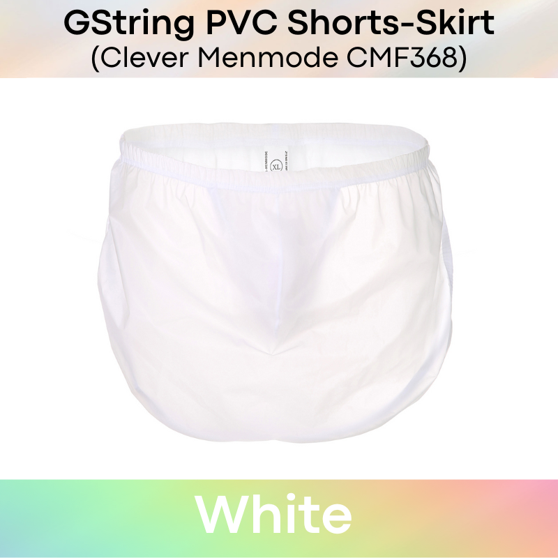 Men's Shorts: PVC Shorts with High Side Split Skirt-Like Homewear (CMF368)