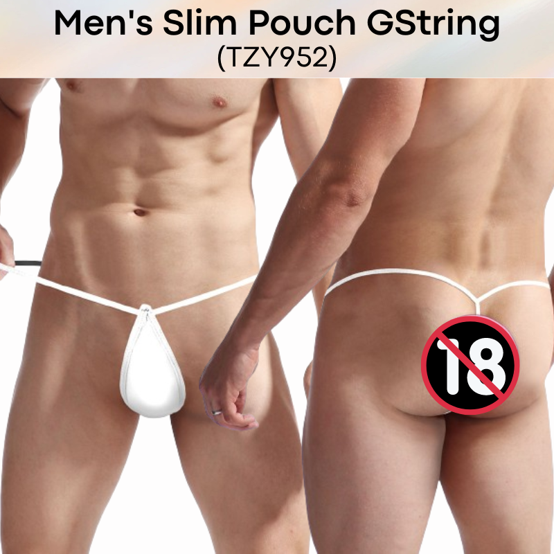 Men's GString : Ice Silk Slim Pouch GString Underwear (TZY952)