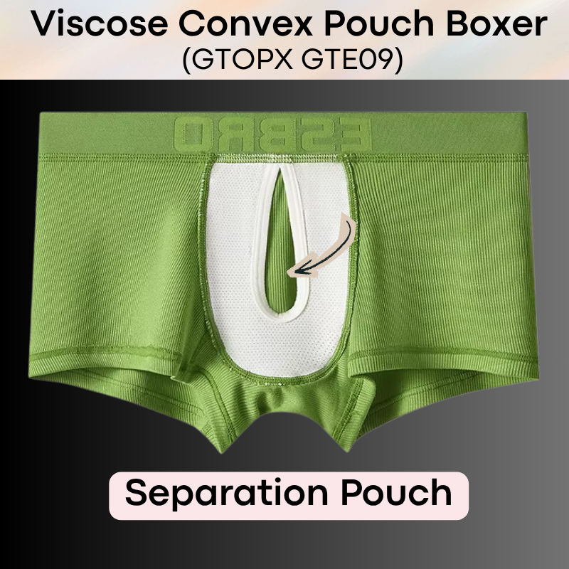 Men's Boxer:  Modal Fabric Thread Separation U Convex Pouch Boxer Brief Underwear (GTE09)