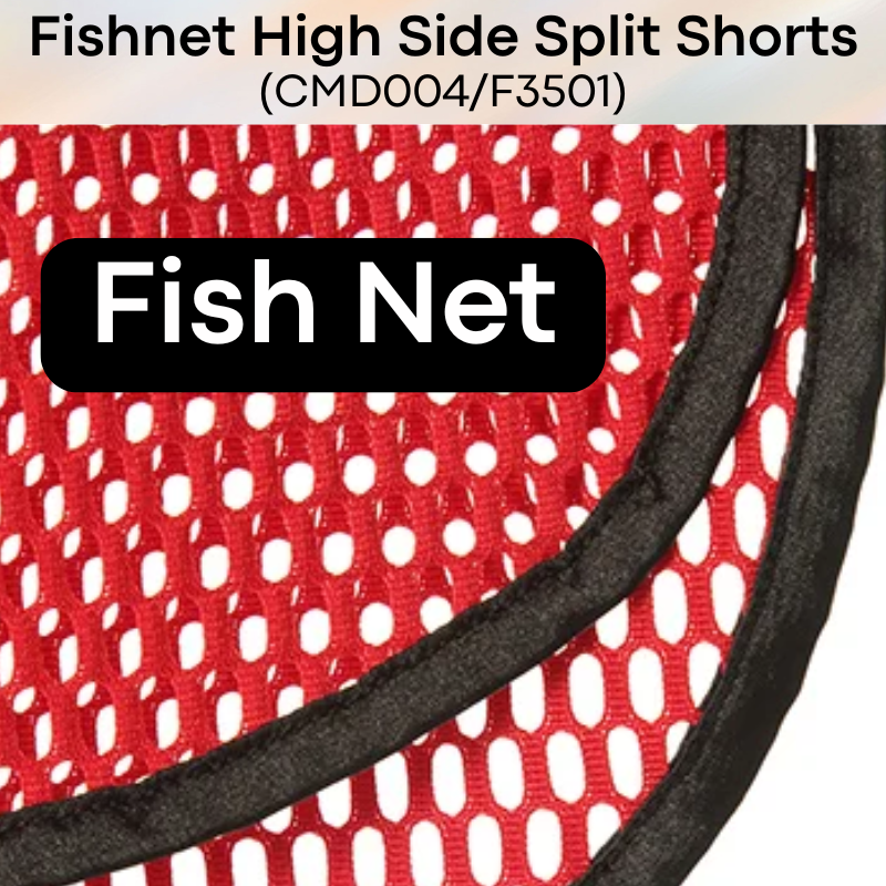 Men's Shorts: Polyester Fish Net See Through with Drawstring/Rear Pocket Shorts (F3501/CMD004)