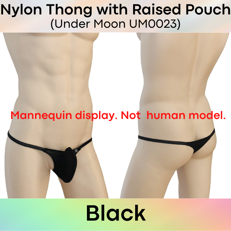 Men's Thong : Nylon Thong with Raised 3D Pouch (Under Moon UM0050)