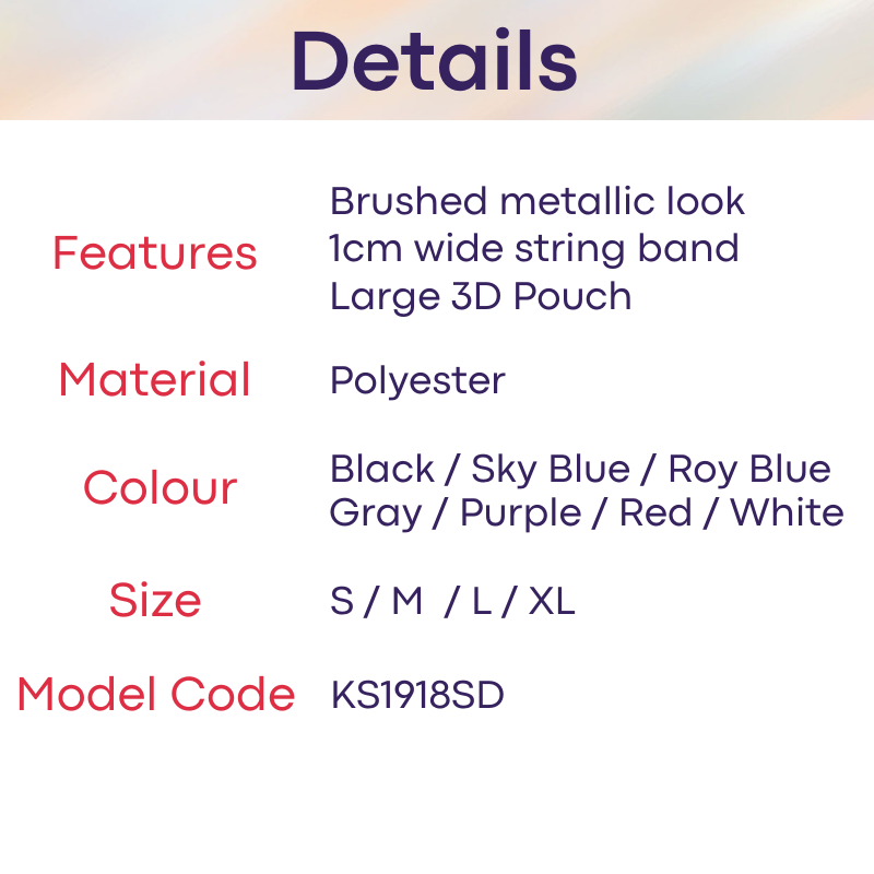 Men's Jockstrap: Polyester Metallic Brushed Look Jockstrap with Large 3D Pouch (KS1918SD)