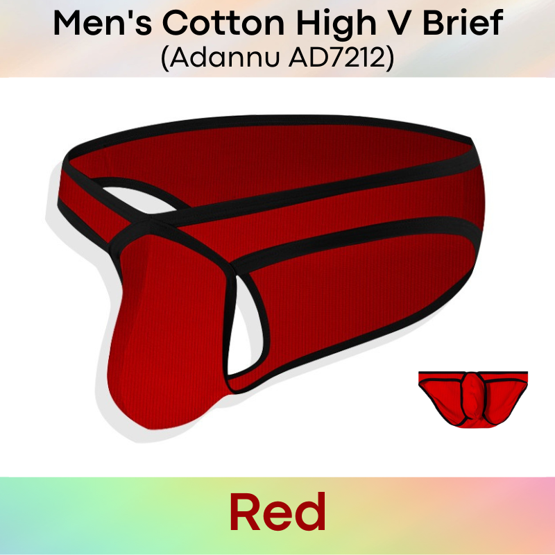 Men's Brief : Cotton High V Brief with 3D Pouch (Adannu AD7212)