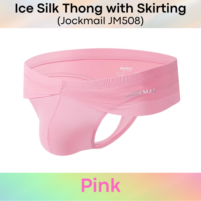 Men's Thong: Polyester Ice Silk Thong with Skirting Underwear (JM508)