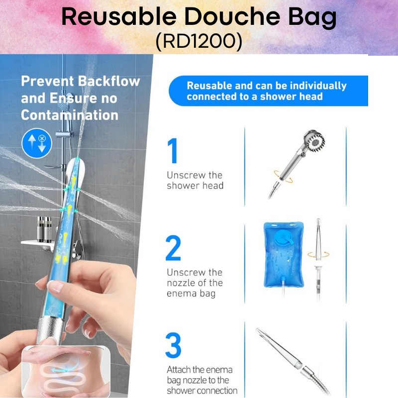 Adult Toy: ABS Reusable Douche Bag with Removable Nozzle Head (RD1200)