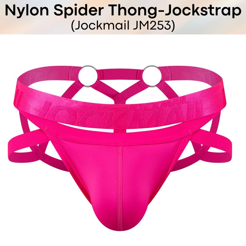 Men's Jockstrap: Nylon Ice Silk Spider Jockstrap-Thong Combi Underwear (JM253)