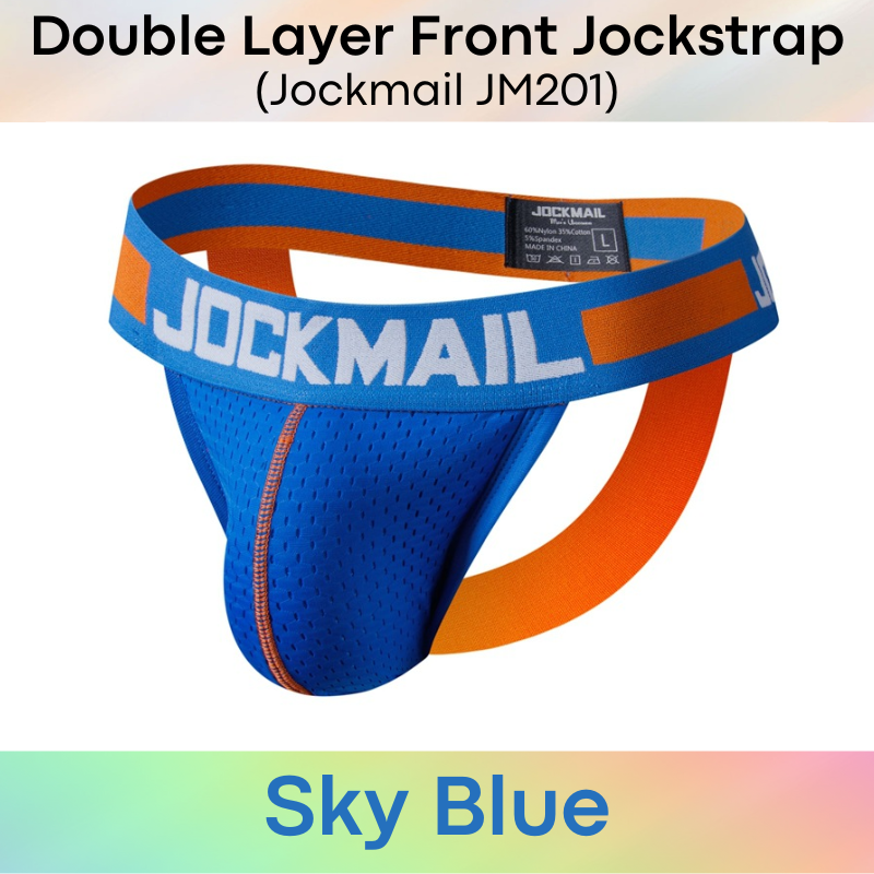 Men's Jockstrap: Double Layer Mesh Sports Jockstrap with Wide Waistband (JM201)