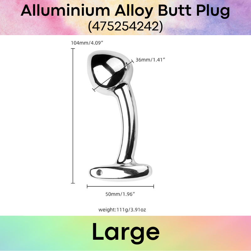Adult Toy: Aluminium Alloy Mushroom Head with Curve Neck Butt Plug (475254242)
