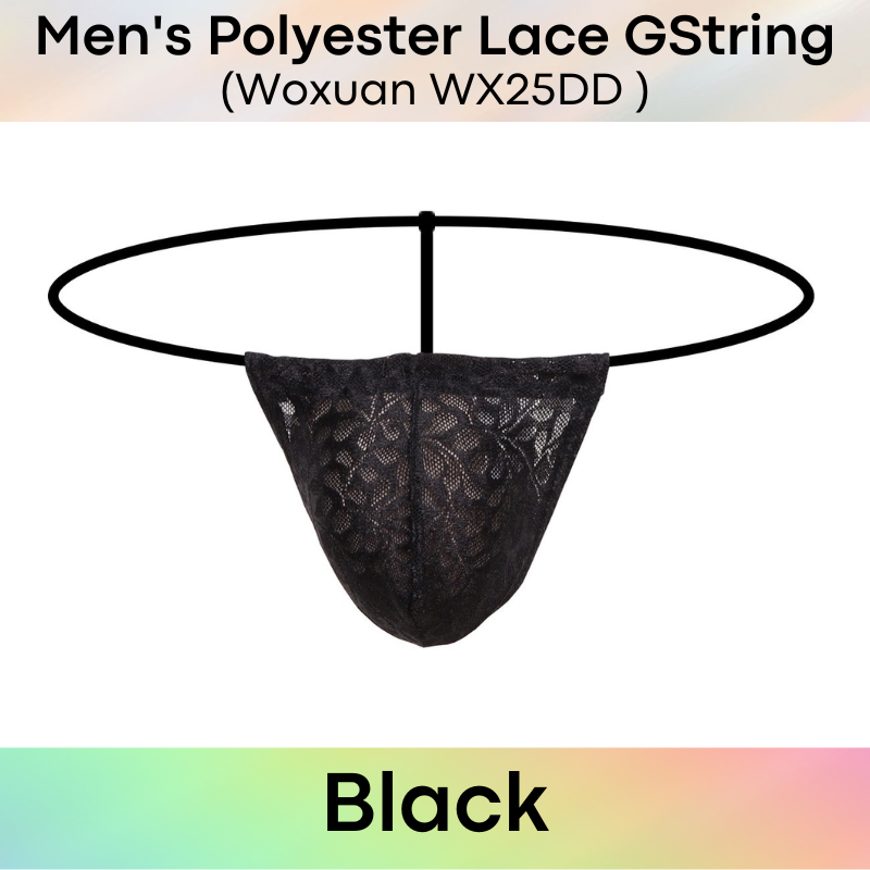 Men's GString : Polyester Lace GString (Woxuan WX25DD)