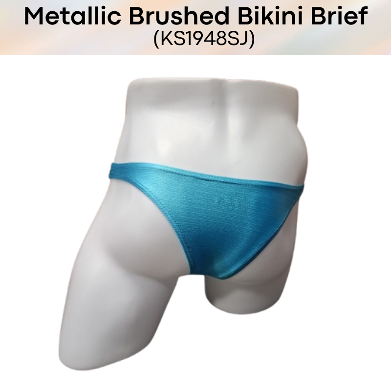 Men's Brief: Polyester Metallic Brushed Bikini Brief with 3D Pouch (KS1948SJ)