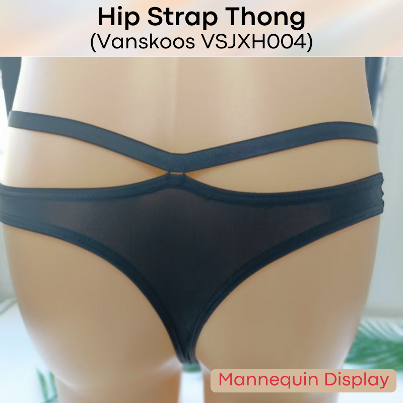 Men's Thong: Partial Mesh Pouch with Hip Strap Thong Underwear (VSJXH004)