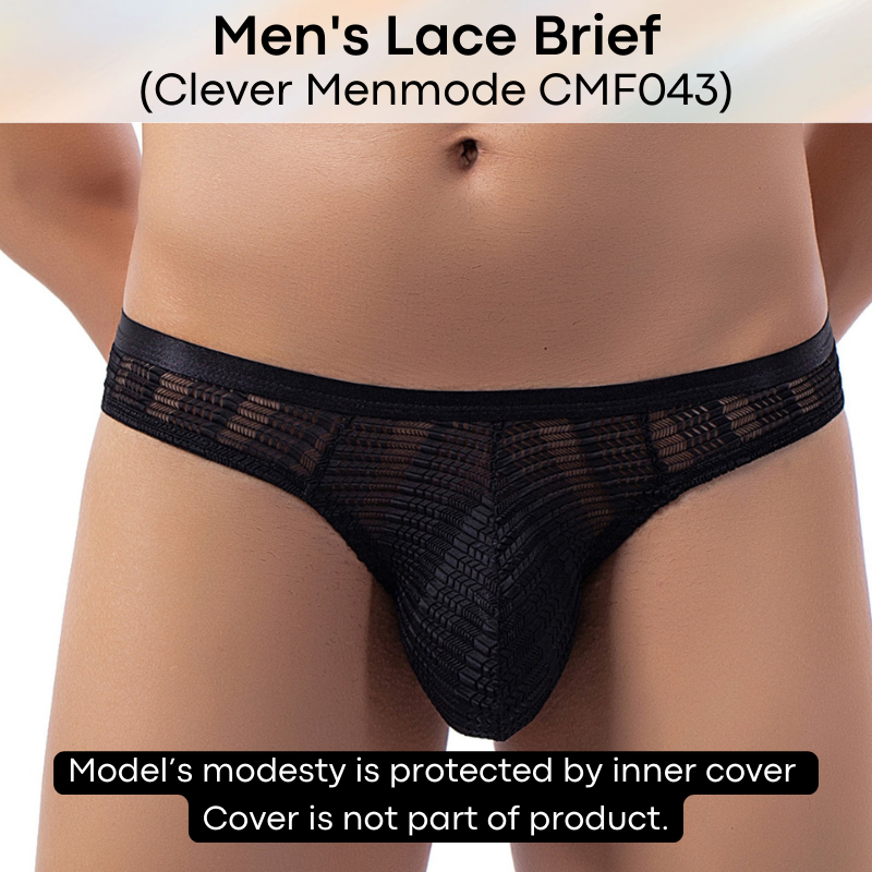 Men's Brief : Half Back Lace Brief-Thong Underwear (Clever Menmode CMF043)