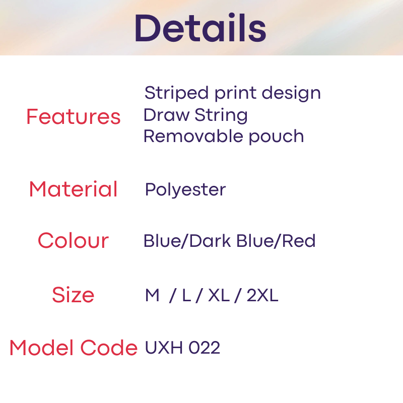 Men's Swimwear: Polyester Striped Print Swimming Brief Trunks (UXH022)