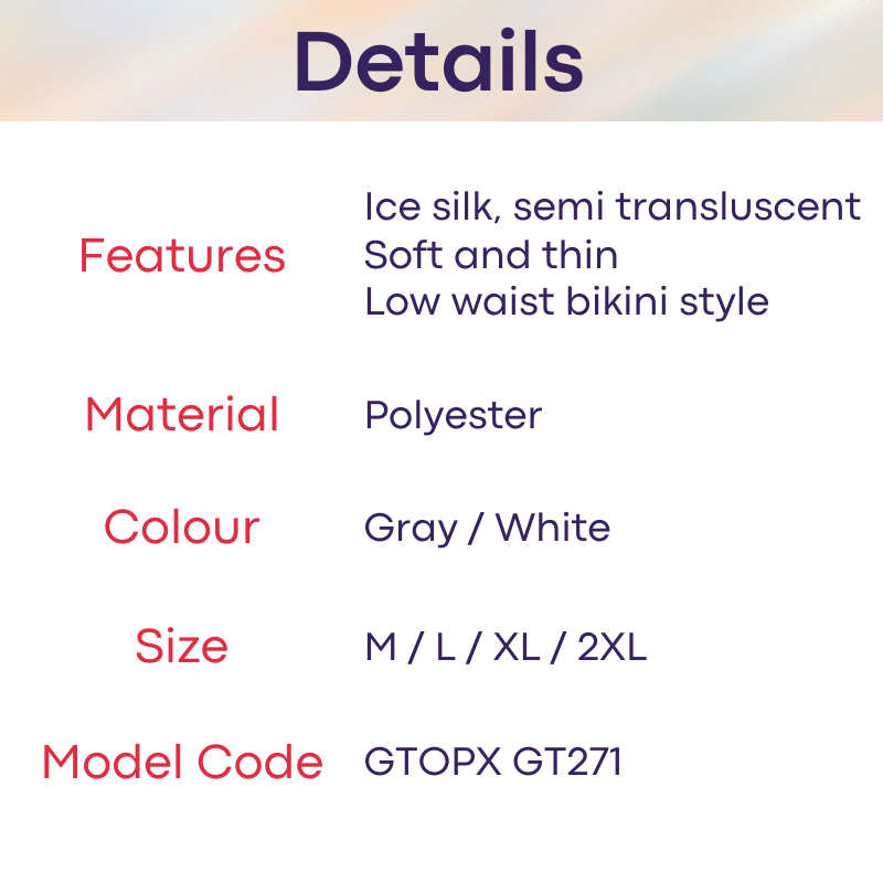 Men's Brief : Polyester Ice Silk Semi Translucent, Dual Tone Bikini Brief Underwear (GTOPX GT271)