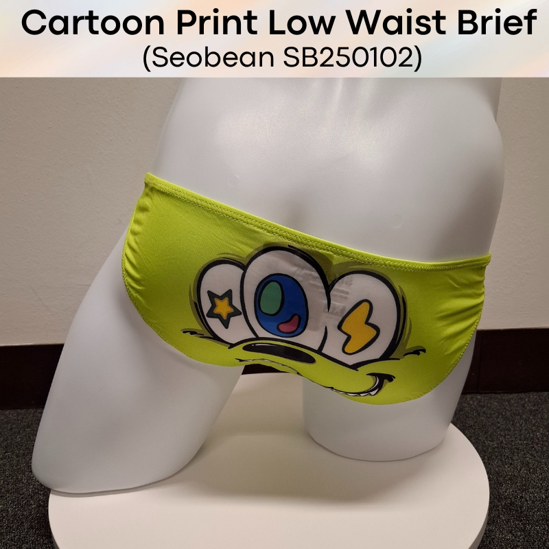Men's Brief: Polyester Cartoon Low Waist Brief Underwear (SB250102)
