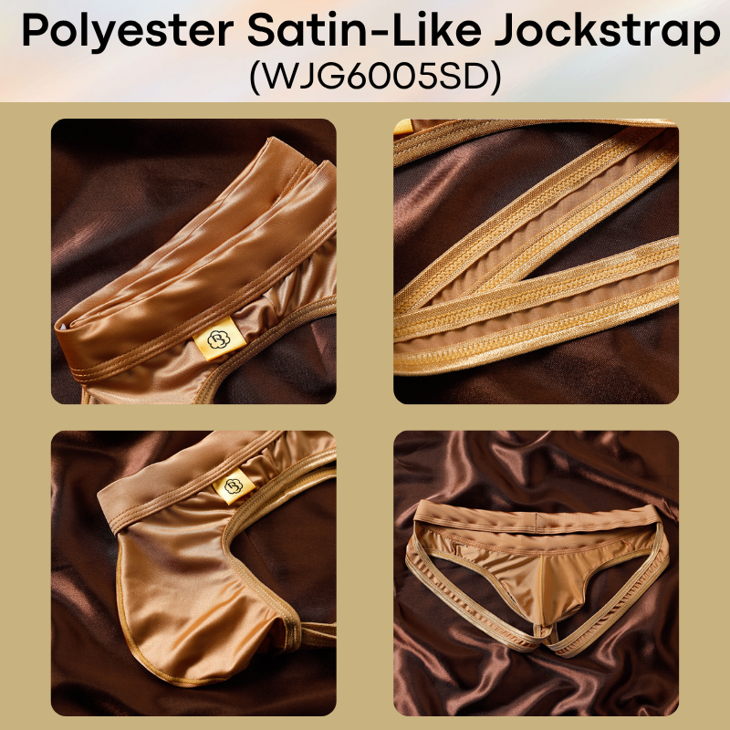 Men's Jockstrap: Polyester Satin-Like Low Waist Jockstrap Underwear (WJG6005SD)