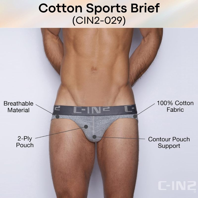 Men's Brief: Cotton Sports Brief Underwear (CIN2-029)