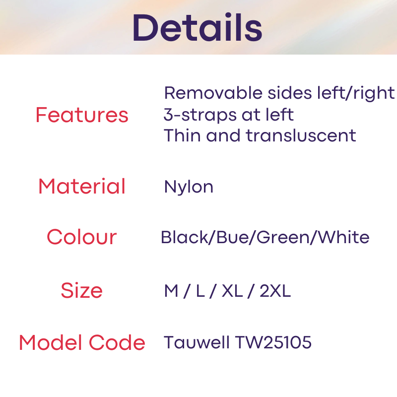 Men's Thong: Ice Silk Thin Thong with 3-Strap Side and Removable Side Clip Hooks (TW25105)