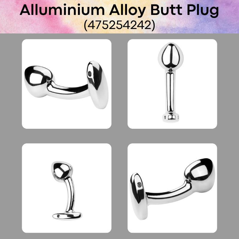 Adult Toy: Aluminium Alloy Mushroom Head with Curve Neck Butt Plug (475254242)