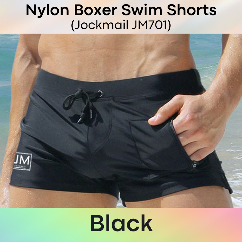 Men's Swimwear : Nylon Boxer Shorts Swim Trunks (Jockmail JM701)