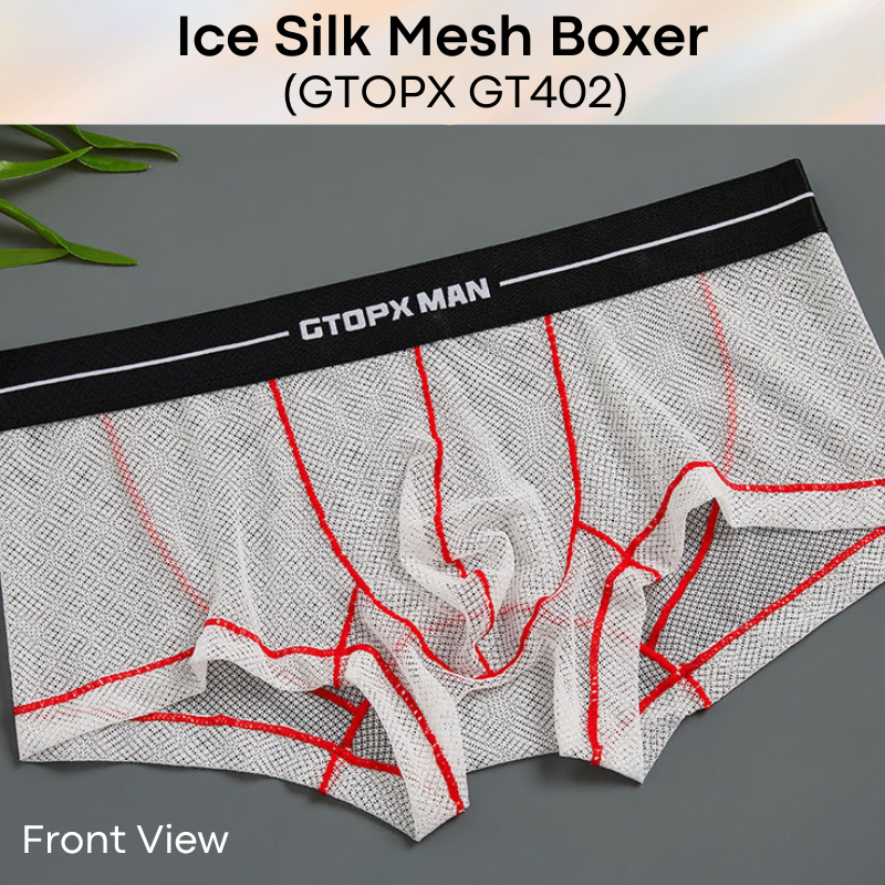 Men's Boxer : Nylon Ice Silk Mesh Boxer with Contour Lines (GTOPX GT402)