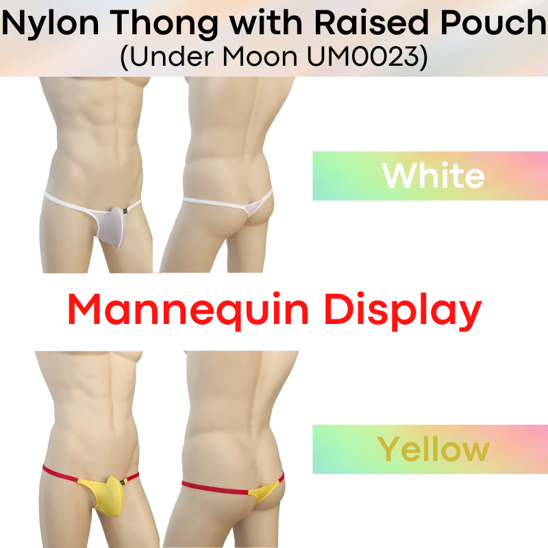 Men's Thong : Nylon Thong with Raised 3D Pouch (Under Moon UM0050)