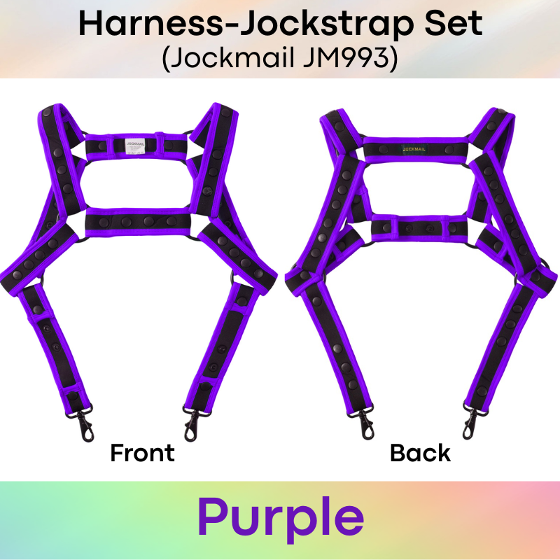 Men's Jockstrap: Neoprene Harness and PU Leather Jockstrap Set (JM993)
