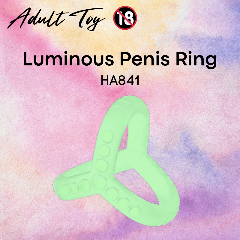 Men's Adult Toy: Luminous Glow in Dark Silicon Penis Ring (HA841)