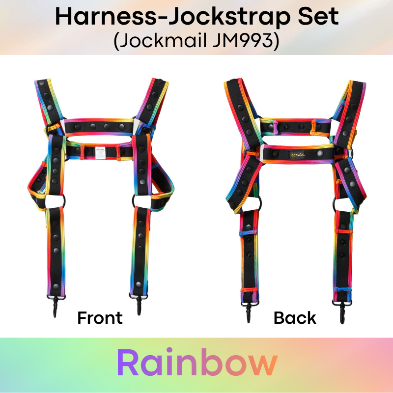 Men's Jockstrap: Neoprene Harness and PU Leather Jockstrap Set (JM993)