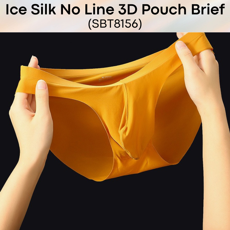 Men's Brief : Nylon Ice Silk, No Line, 3D Pouch Brief Underwear (SBT8156)