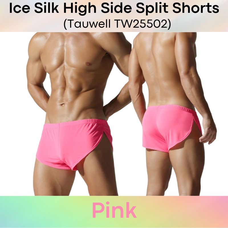 Men's Shorts: Polyester Ice Silk Slim Fit High Side Split Shorts (TW25502)