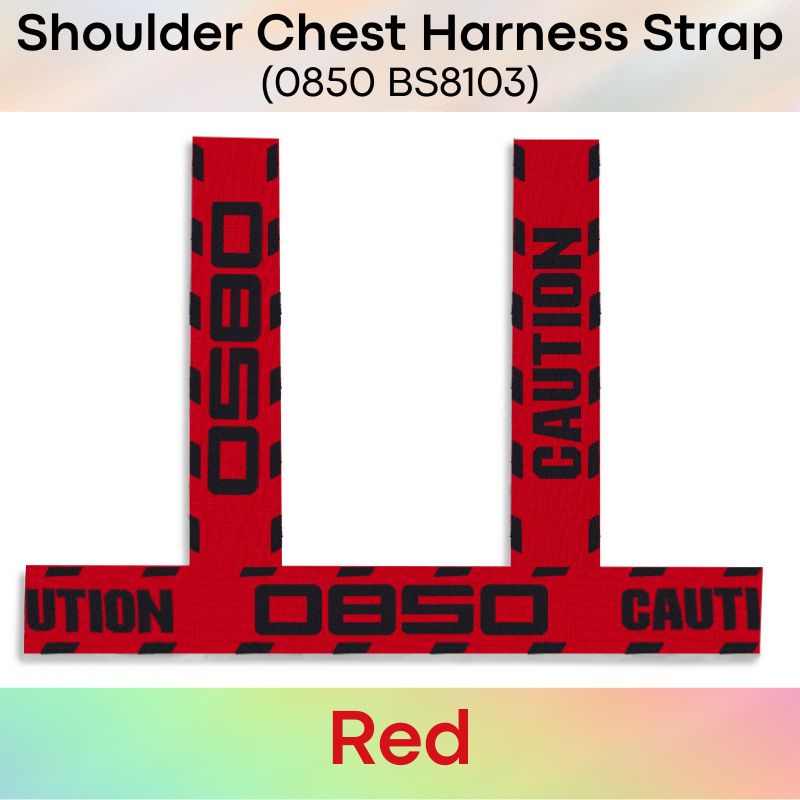 Men's Strap: Nylon Shoulder Chest Strap with "Caution" Text (BS8103)