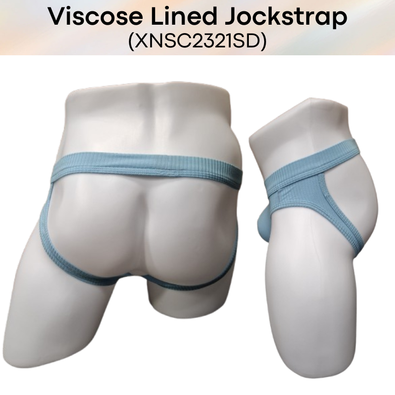 Men's Jockstrap: Viscose Line Pattern Jockstrap (XNSC2321SD)