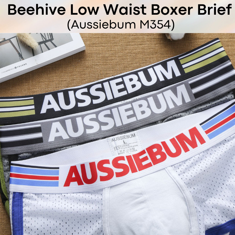 Men's Boxer: Nylon Boxer Brief Underwear with Double Layer Cotton Pouch (M354)
