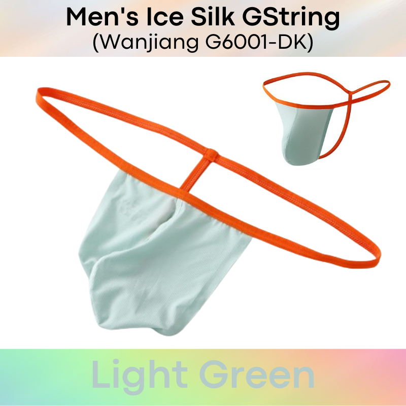 Men's Thong : Ice Silk Low Waist GString (Wanjiang G6001-DK)