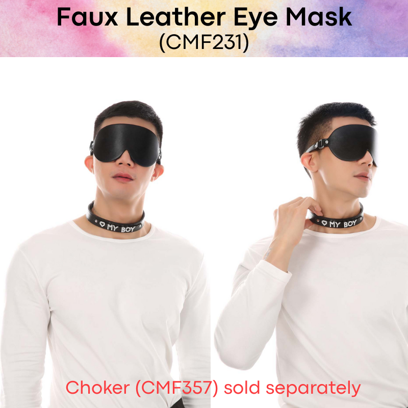 Men's Adult Toy: Roleplay PU Faux Leather Eye Mask with Belt Loop (CMF231)