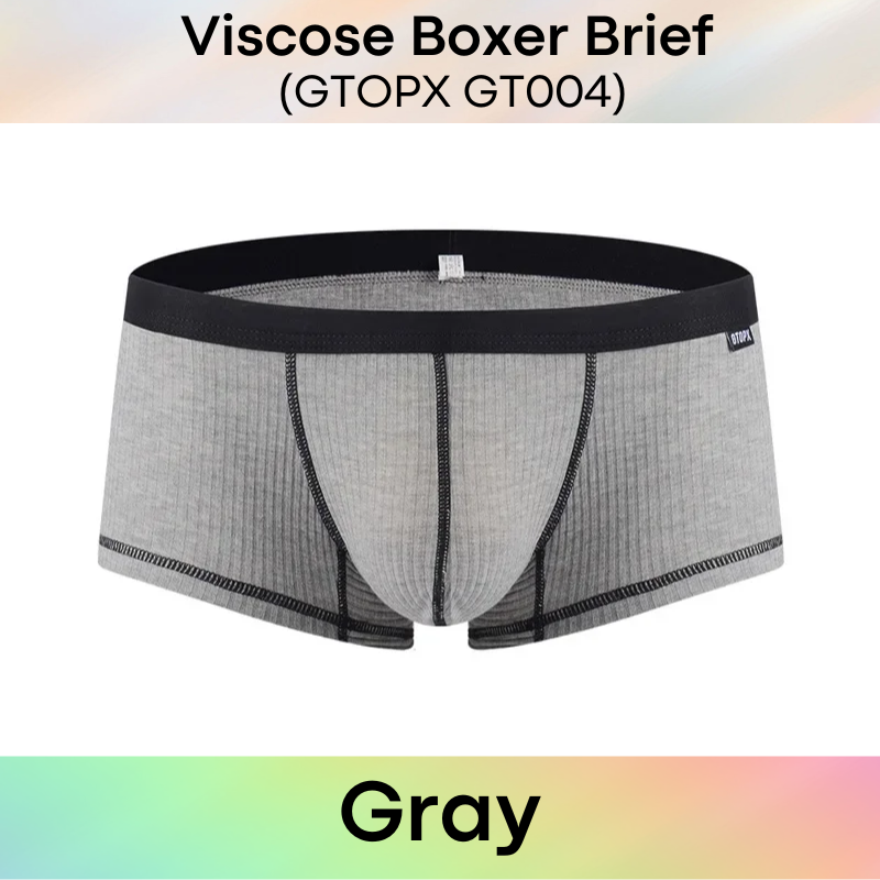 Men's Boxer: Viscose Low Rise Boxer Brief with Contour Lines (GT004)