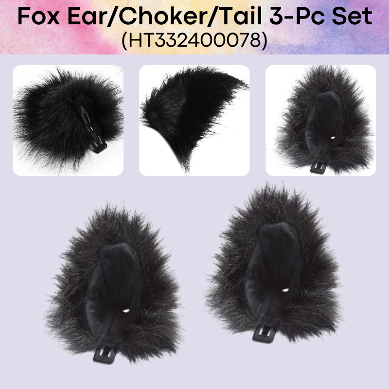 Adult Roleplay: Unisex 3-Piece Set Fox Ear / Fox Tail / Bell Choker for Roleplay (HT332400078)