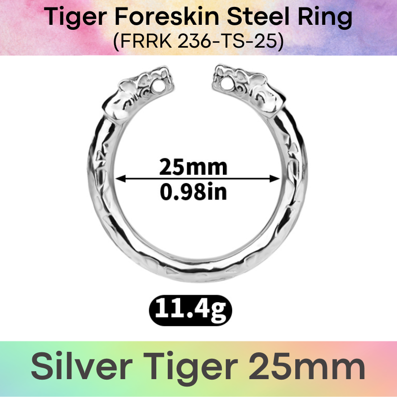 Adult Toy: Men's Foreskin Beast Design 304 Stainless Steel Ring (FRRK236/FRRK237)