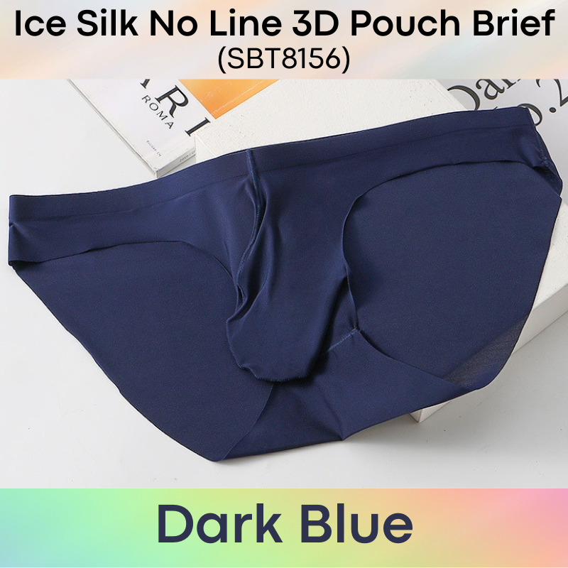 Men's Brief : Nylon Ice Silk, No Line, 3D Pouch Brief Underwear (SBT8156)