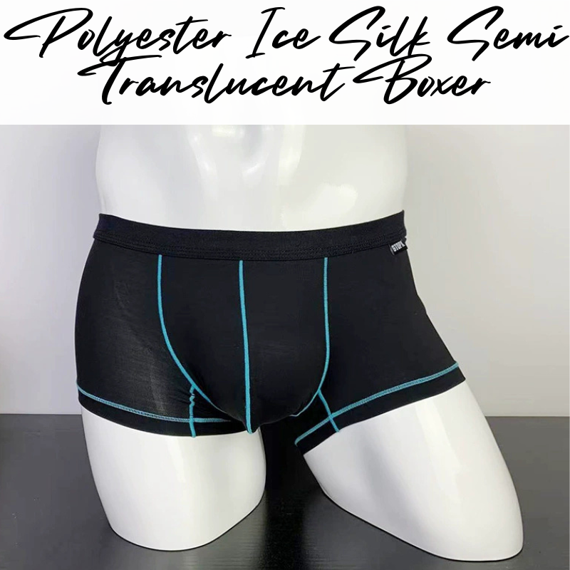 Men's Boxer : Polyester Ice Silk Semi Translucent Boxer with Contour Lines (GTOPX GT272)