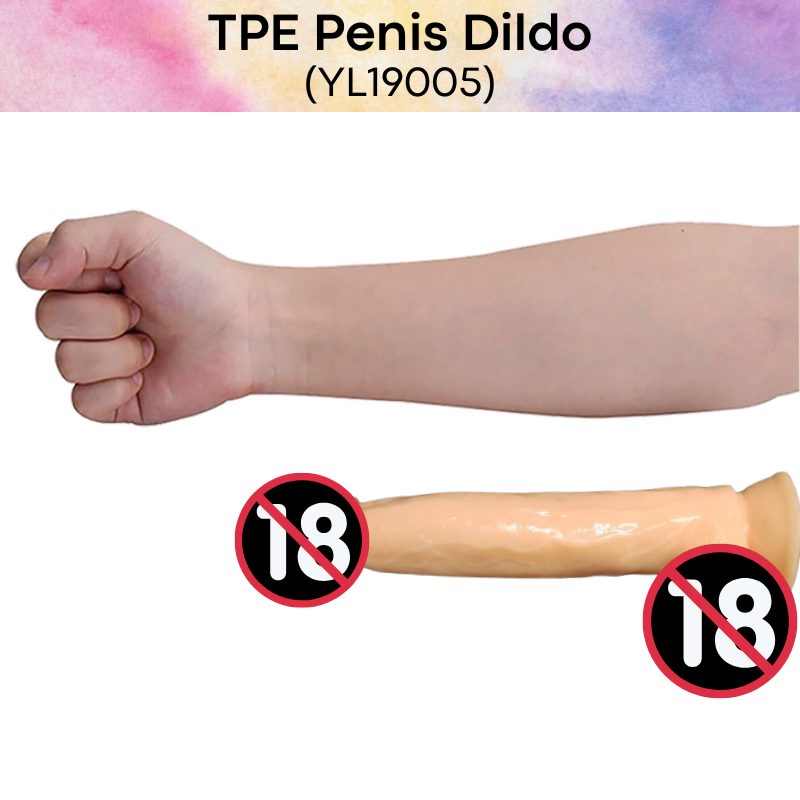 Men's Adult Toy: TPE Penis Dildo with Suction Pad (YL19005)