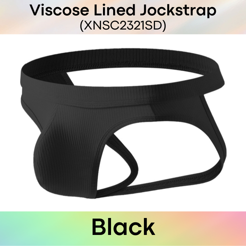 Men's Jockstrap: Viscose Line Pattern Jockstrap (XNSC2321SD)