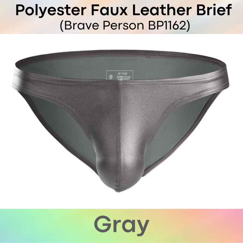 Men's Brief : Polyester Faux Leather Brief (Brave Person BP1162)