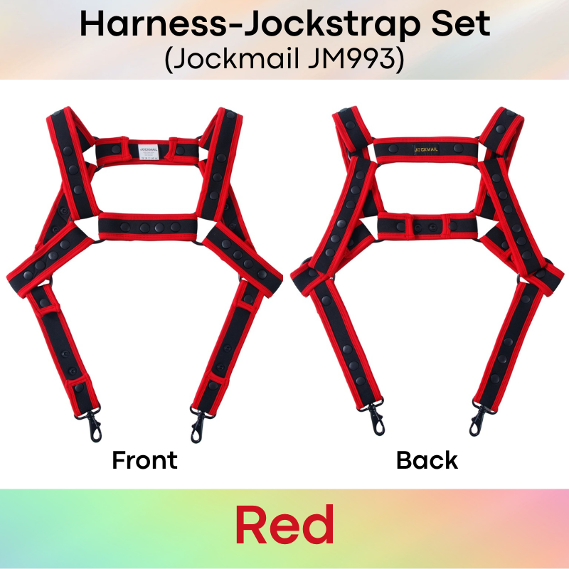 Men's Jockstrap: Neoprene Harness and PU Leather Jockstrap Set (JM993)