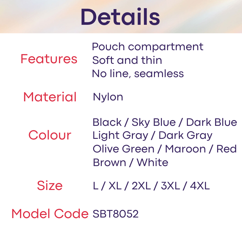 Men's Boxer: Nylon Ice Silk No Line Boxer Trunks Underwear (SBT8052)