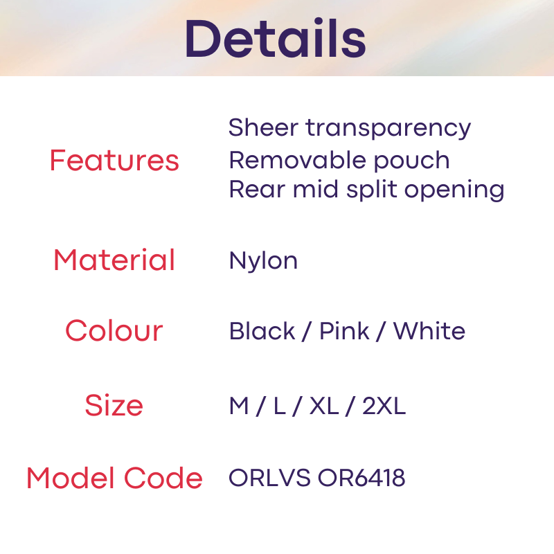 Men's Brief: Nylon Sheer Brief with Removable Pouch and Rear Mid Split Opening (OR6418)