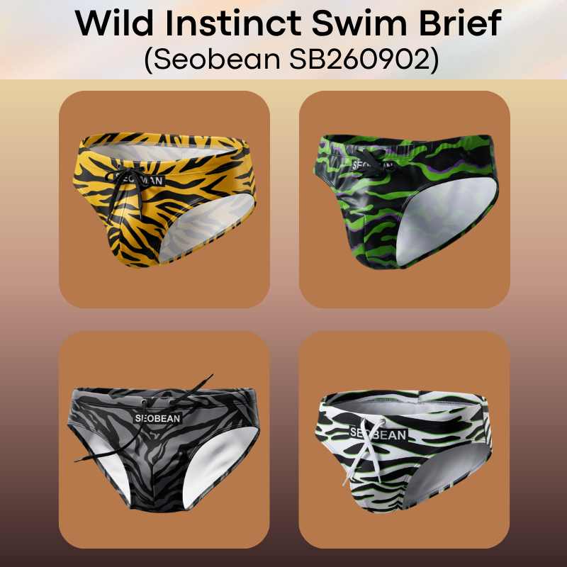 Lifestyle: Men's Animal Wild Instinct Printed Swimming Brief Trunks (SB260902)