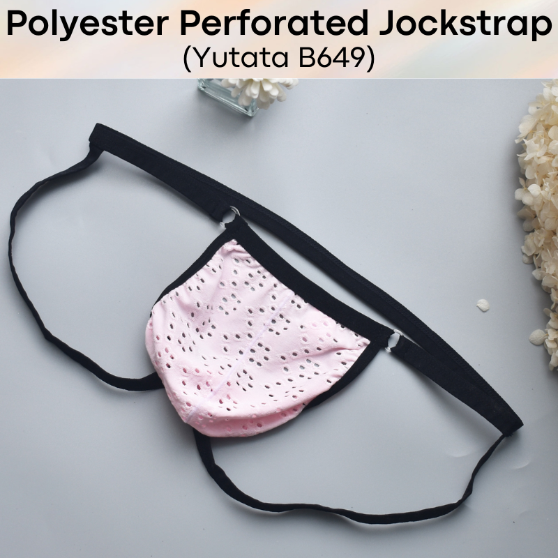 Men's Jockstrap: Polyester Perforated Pouch Slim Band Jockstrap (B649)